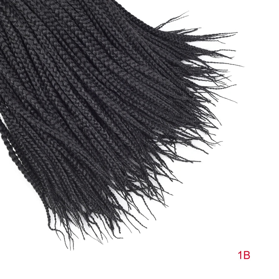 Medium 3X Box Braids Crochet Hair Extensions - 14", 18" & 22" Pre-Looped Ombre Handmade Synthetic Braids - Low Temperature Fiber 22 Strands/Pack Crochet Braids for Women Luxegan 