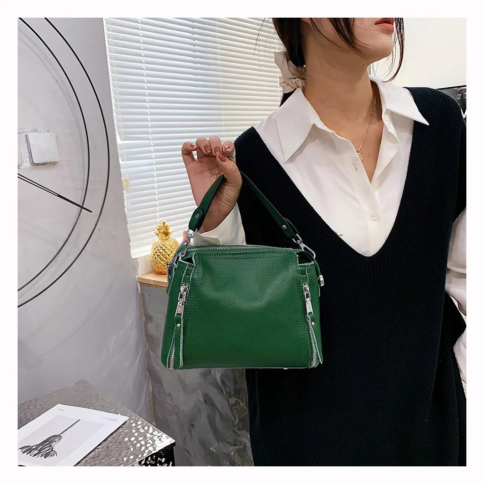 100% Genuine Leather Women Handbags Cowhide Women Shoulder bag | Fashion Luxury Ladies Messenger Bags High Quality Female Tote bag Luxegan