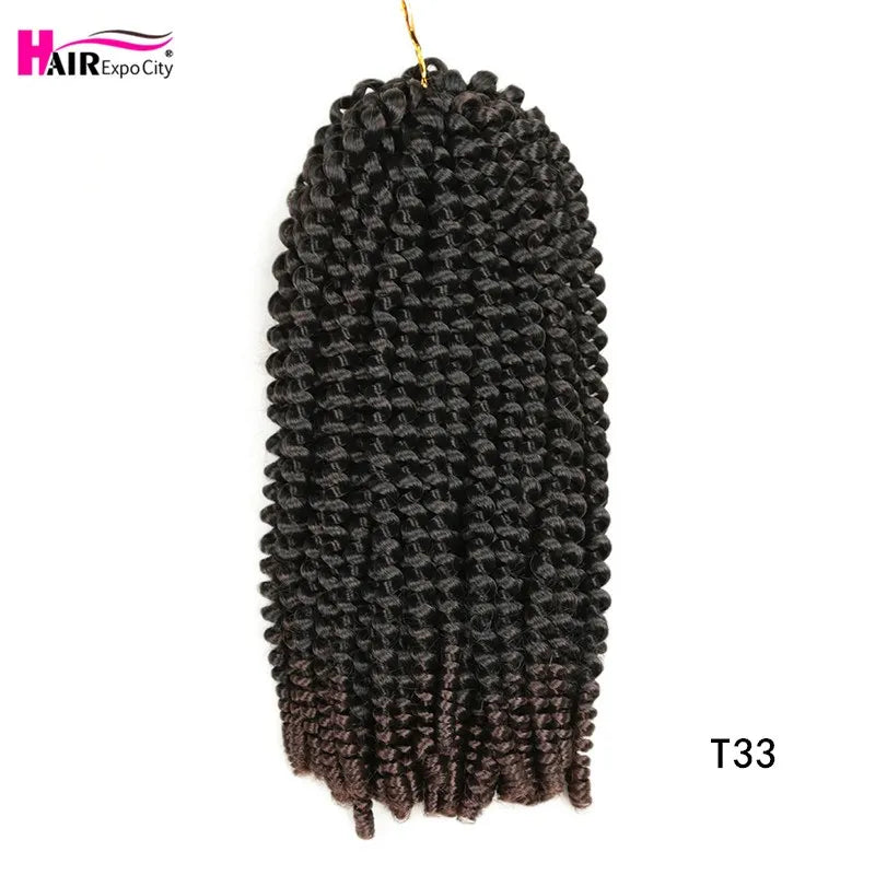 Spring Twist Crochet Hair 12 Inch – Afro Fluffy Synthetic Twist Braids | Ombre & Solid | 25 Colors - view 6