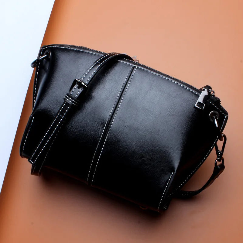 Vintage Mini Box Cowhide Tote | Genuine Suede Leather Crossbody Luxegan