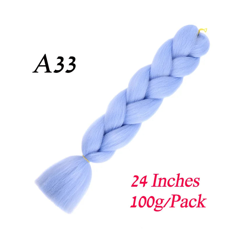 Lihui 24 Inch Pre-Stretched Synthetic Braiding Hair – Kanekalon Jumbo Braid | 100g | 100+ Ombre Colors