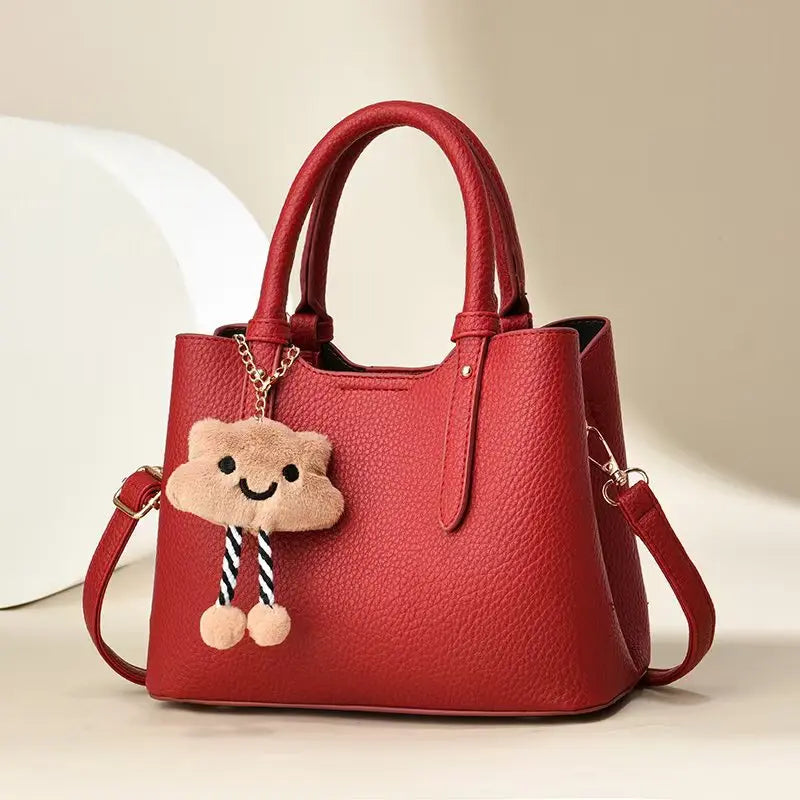 New Trendy PU Leather Handbag | Luxury Designer Shoulder Bag | Fashion Crossbody Tote for Women with Chain Detail | Lightweight Waterproof Travel Purse (Model A91762) Luxegan