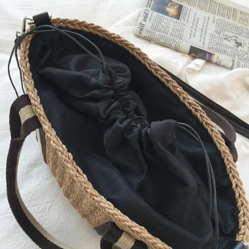Summer Straw Handbag | Large Capacity Woven Shoulder Bag & Bohemian Beach Tote Luxegan
