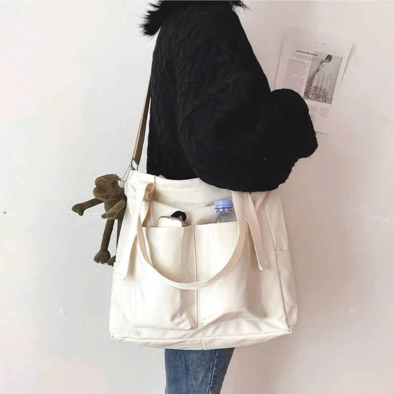 Waterproof Nylon Shopper Tote | Soft Large Capacity Crossbody Bag Luxegan