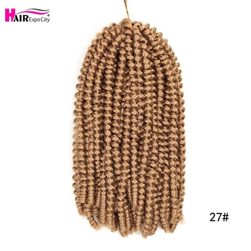 Spring Twist Crochet Hair 12 Inch – Afro Fluffy Synthetic Twist Braids | Ombre & Solid | 25 Colors - view 8