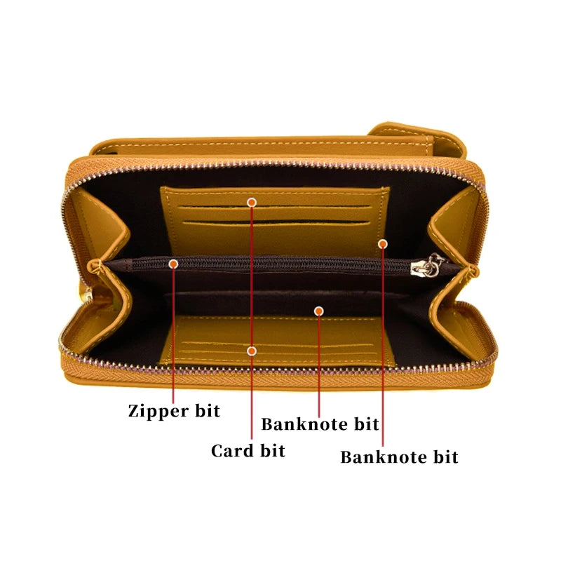 Custom Zipper Shoulder Bag Handbags Womens Bags High Capacity Crossbody Bags for Ladies Long Purse Clutch Phone Wallet