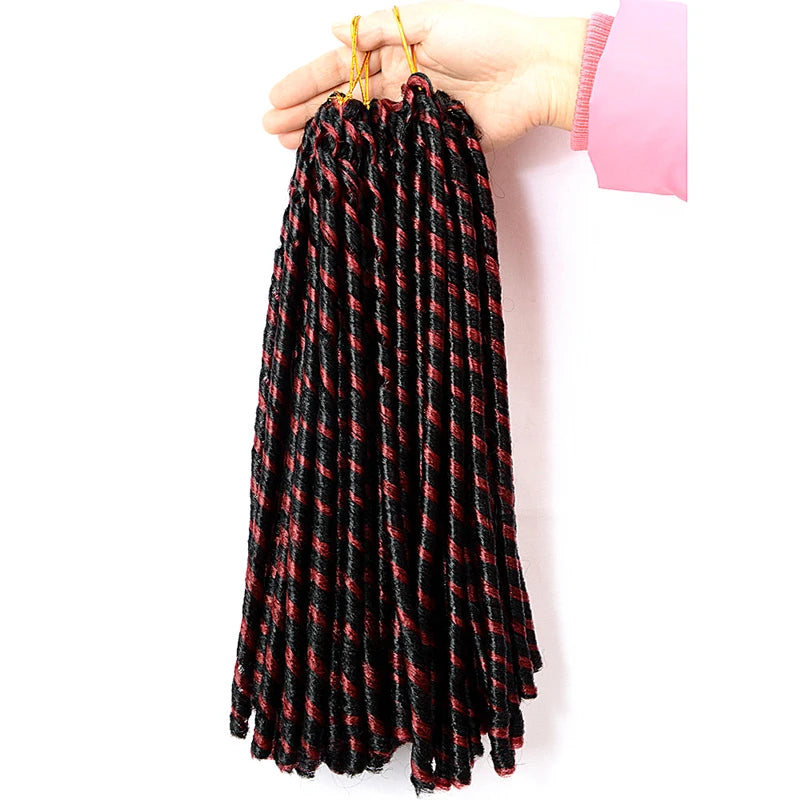 Soft Faux Locs Crochet Hair 14in – Synthetic Braiding Hair | 70g | 7 Colors | 1–9 Pcs Luxegan