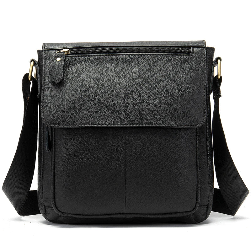 Premium Genuine Leather Men's Messenger Bag | Versatile Male Crossbody Shoulder Bag | Fashionable Multi-Pocket Flap Handbag | High-Quality Cowhide Daily Commuter Bag with Key Holder Luxegan