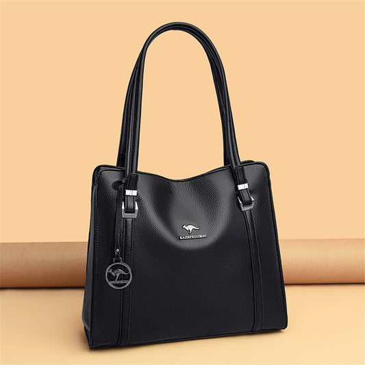 Genuine Soft PU Leather Handbags for Women | Vintage Shoulder Tote Bag & Large Capacity Purse