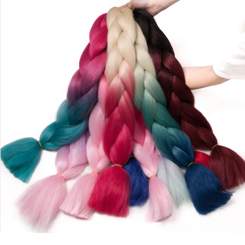 Lihui 24 Inch Pre-Stretched Synthetic Braiding Hair – Kanekalon Jumbo Braid | 100g | 100+ Ombre Colors