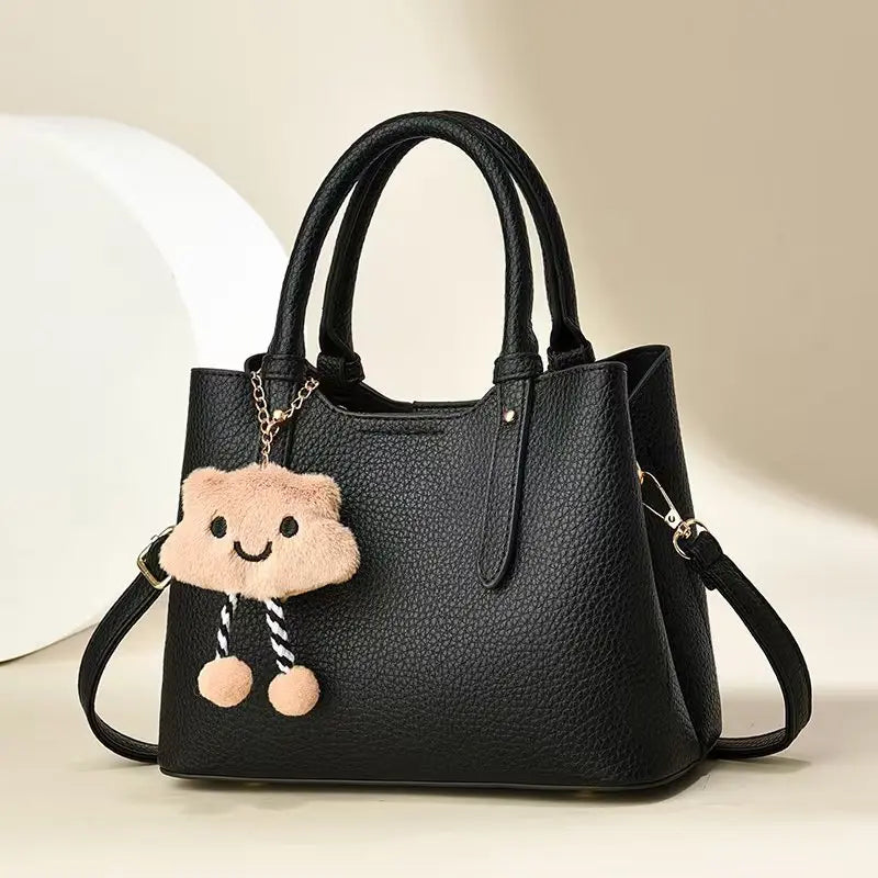 New Trendy PU Leather Handbag | Luxury Designer Shoulder Bag | Fashion Crossbody Tote for Women with Chain Detail | Lightweight Waterproof Travel Purse (Model A91762) Luxegan
