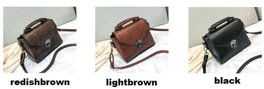 Winter New Lock-Design Shoulder Bag | Sophisticated PU Leather Crossbody | Elegant Small Square Lady Handbag | "Dignified" Soft Vintage Messenger for Versatile Styling Luxegan