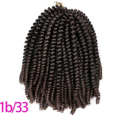Spring Twist Crochet Braiding Hair 8 Inch – Ombre Synthetic Braid Extensions 30 Strands/Pack (26 - view 8
