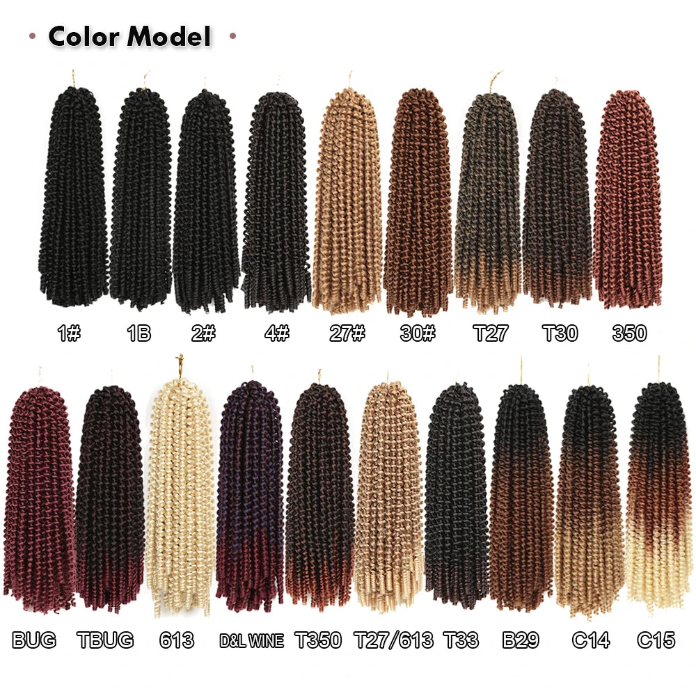 Spring Twist Crochet Hair 12 Inch – Afro Fluffy Synthetic Twist Braids | Ombre & Solid | 25 Colors - view 2