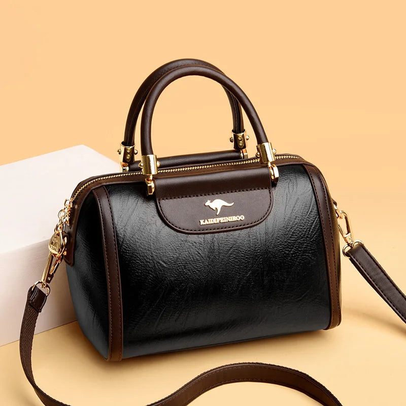 Super High-Quality Leather Top Handle Purse | Shell Bag & Fashionable Handbag Luxegan