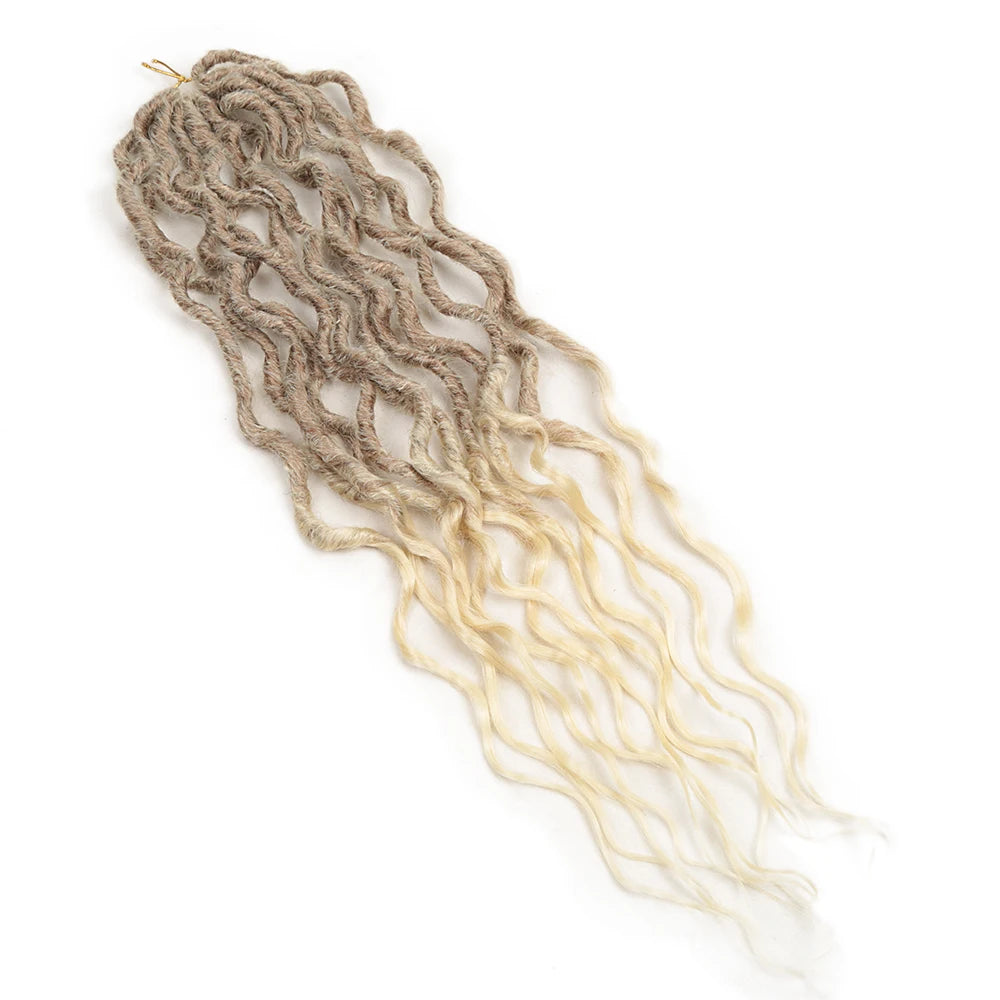Goddess Locs Wavy Faux Locs Crochet Hair | 16–24 Inch Luxegan