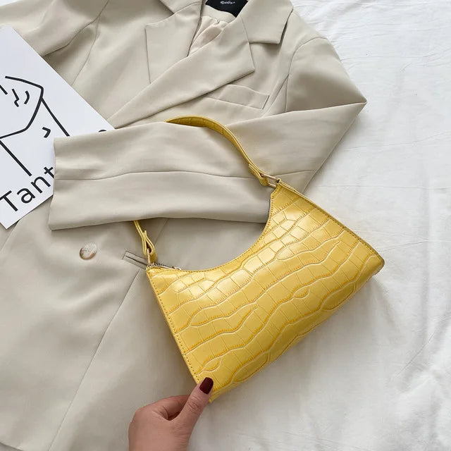 Fashion PU Leather Bags for Women | Alligator Pattern Armpit Handbag & Female Small Underarm Messenger Bag Luxegan