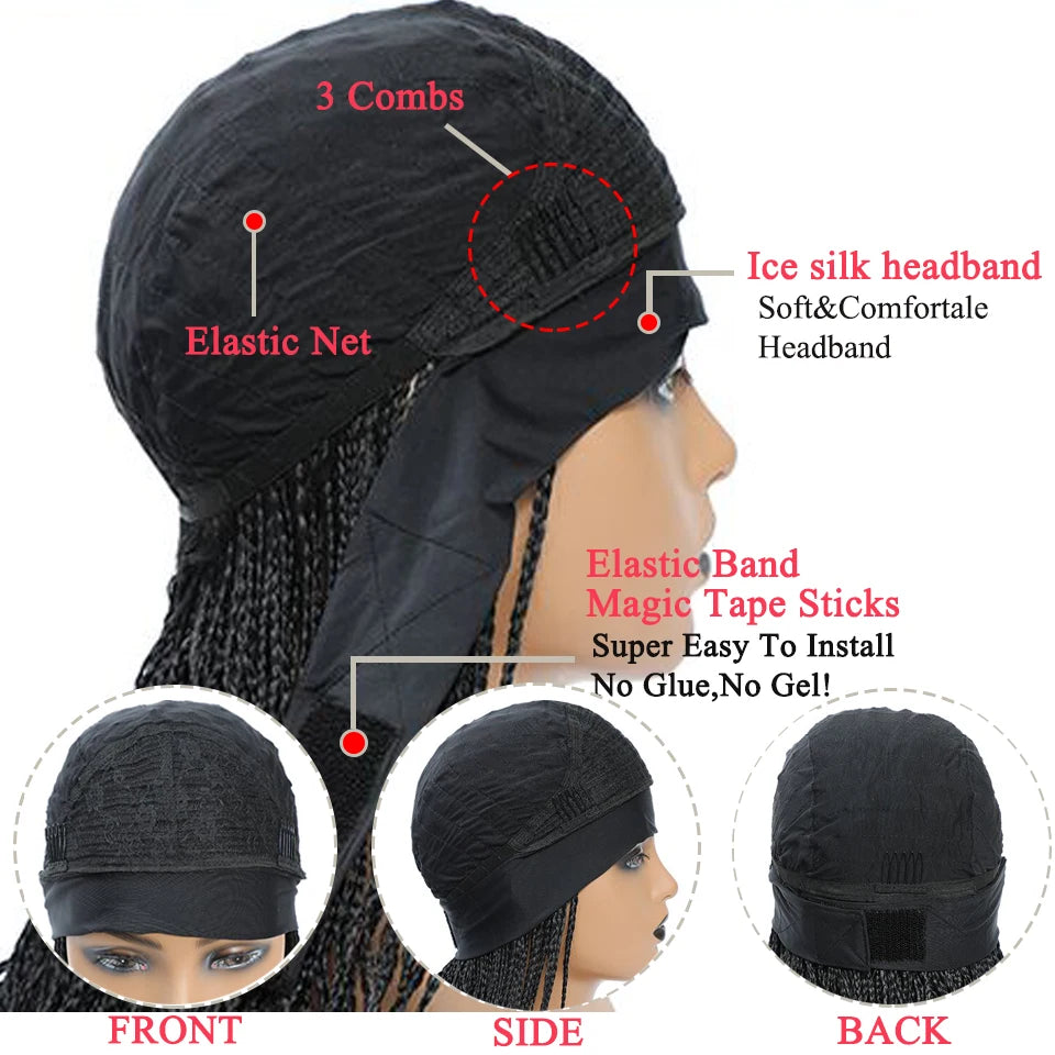 24 Inch Box Braid Headband Wig | Crochet | 4 Colours