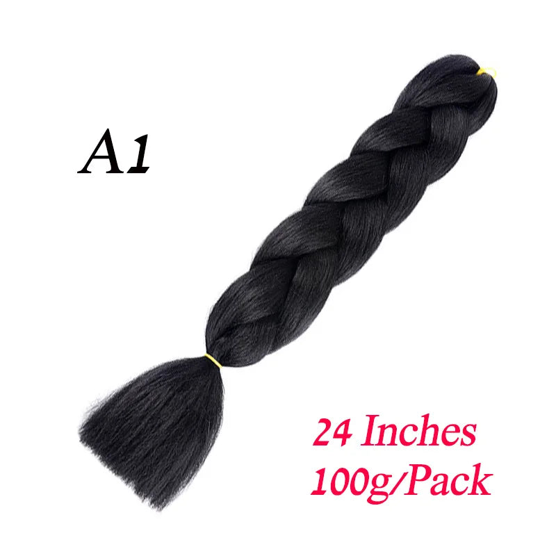 Lihui 24 Inch Pre-Stretched Synthetic Braiding Hair – Kanekalon Jumbo Braid | 100g | 100+ Ombre Colors