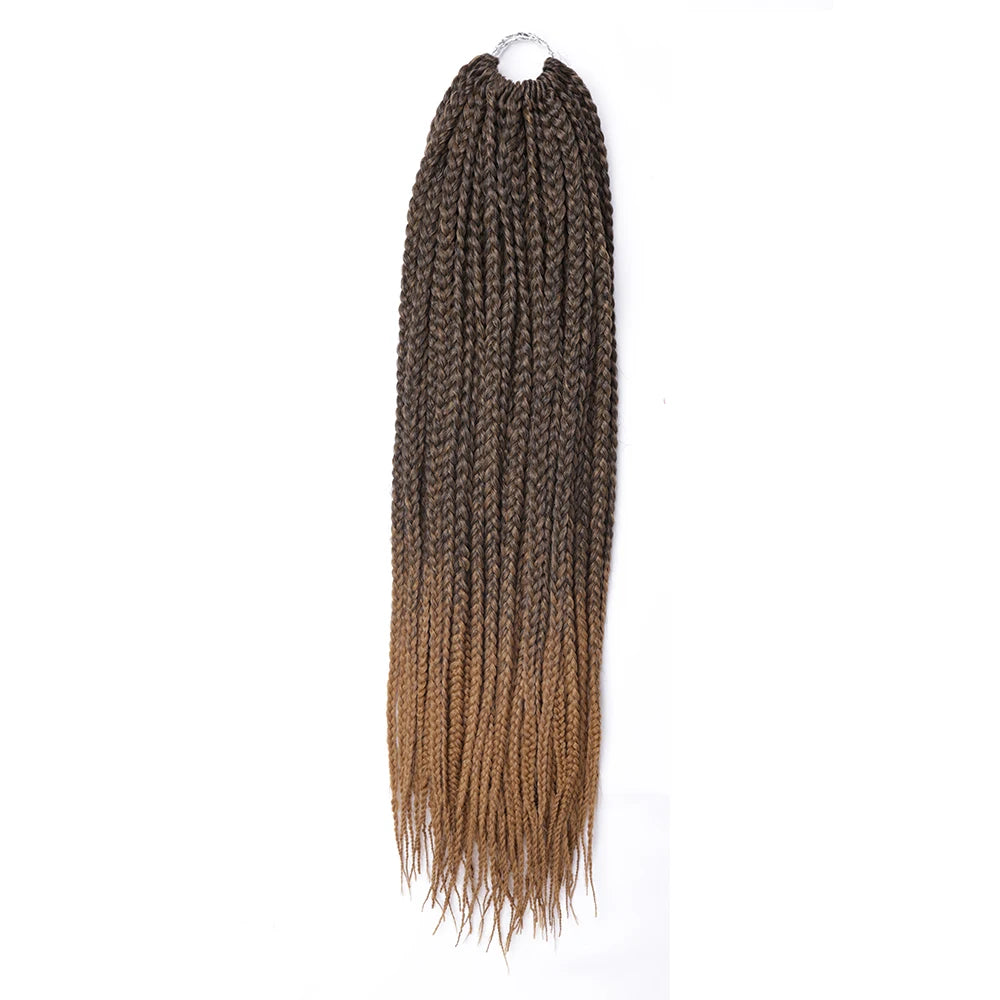 Box Braids Crochet Hair 16 & 20in – Ombre Synthetic Braiding Hair | 7 Colors | 1–9 Pcs Luxegan