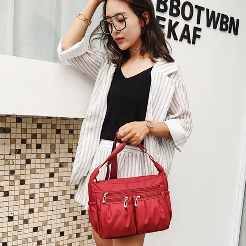 Waterproof Nylon Multi-Pocket Messenger Bag | Large Capacity Shoulder Bag Luxegan