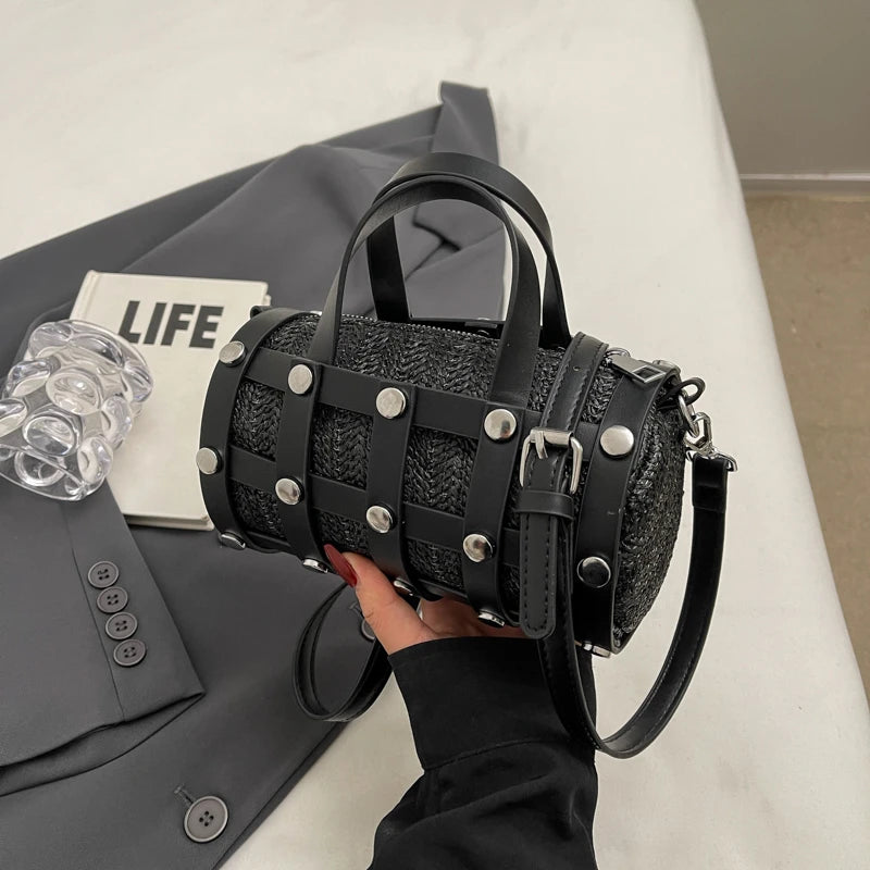 New Fashion Summer Cute Handbags | Light Feminine Straw Bags & Lady Design Purses with Rivet for Women Luxegan