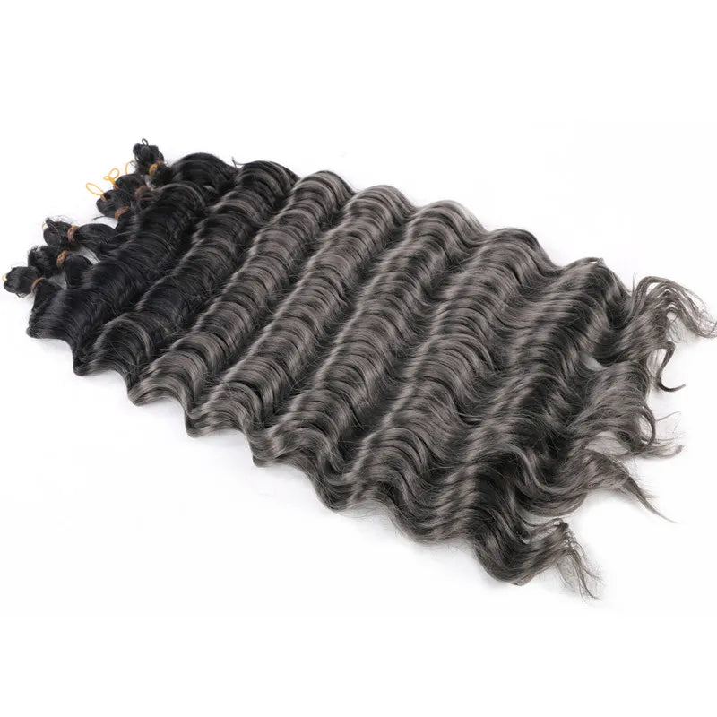 20" Deep Curly Crochet Braiding Hair | Deep Wave Bulk Synthetic Braid Extensions | 23 Colors