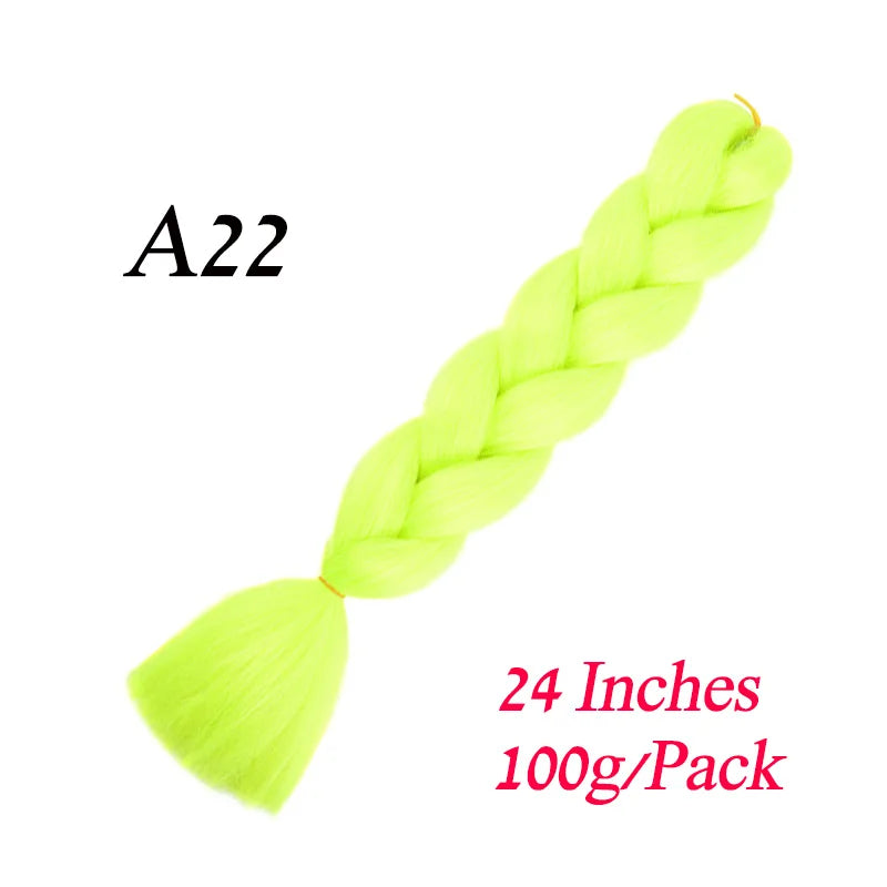 Lihui 24 Inch Pre-Stretched Synthetic Braiding Hair – Kanekalon Jumbo Braid | 100g | 100+ Ombre Colors