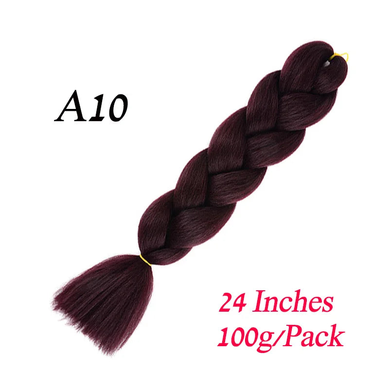 Lihui 24 Inch Pre-Stretched Synthetic Braiding Hair – Kanekalon Jumbo Braid | 100g | 100+ Ombre Colors