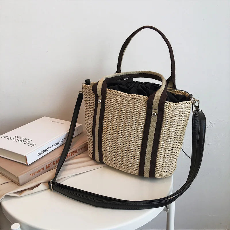 Summer Straw Handbag | Large Capacity Woven Shoulder Bag & Bohemian Beach Tote Luxegan