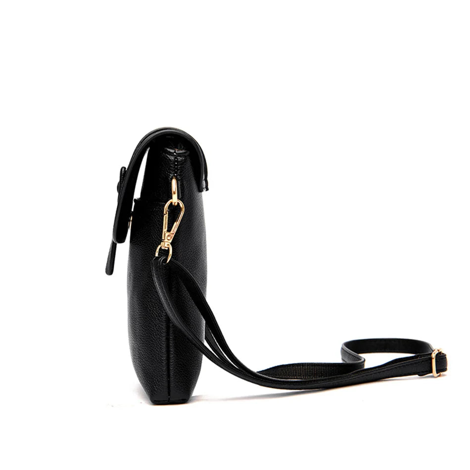 Small Flap Shoulder Bag for Women | Sophisticated Luxury Designer Crossbody | Elegant Quality Mini Messenger Purse & Phone Sac | "Dignified" Soft PU Handbag for Versatile Daily Styling Luxegan