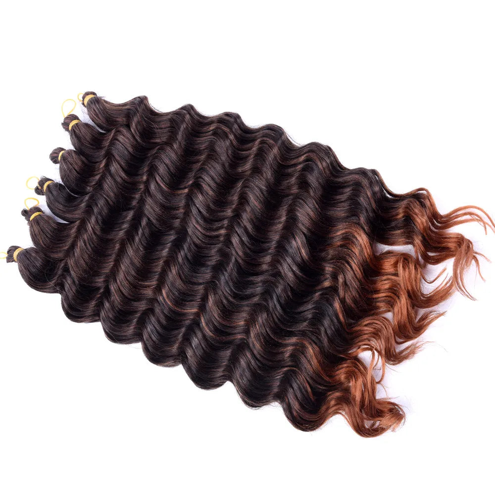 20" Deep Curly Crochet Braiding Hair | Deep Wave Bulk Synthetic Braid Extensions | 23 Colors