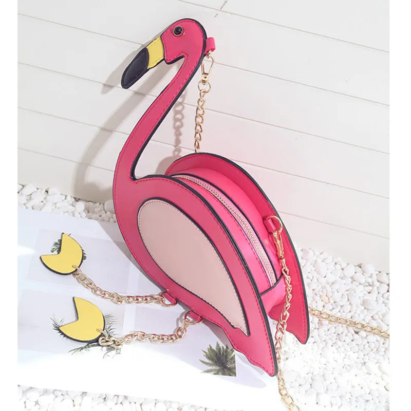 Trendy Flamingo Pink Chain Shoulder Bag | Casual Women’s Crossbody Flap Bag | Versatile PU Leather "Sac De Plage" Style Handbag Luxegan