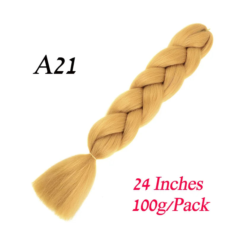Lihui 24 Inch Pre-Stretched Synthetic Braiding Hair – Kanekalon Jumbo Braid | 100g | 100+ Ombre Colors