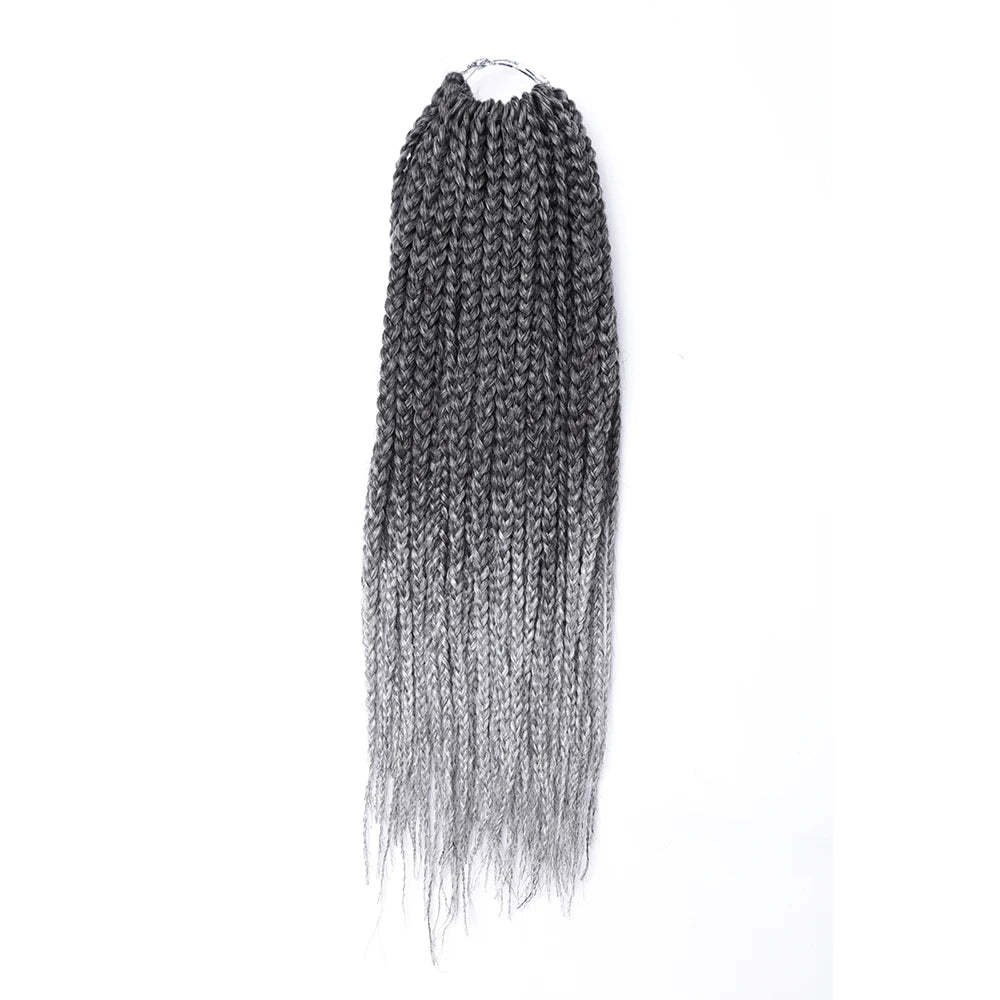 Box Braids Crochet Hair 16 & 20in – Ombre Synthetic Braiding Hair | 7 Colors | 1–9 Pcs Luxegan