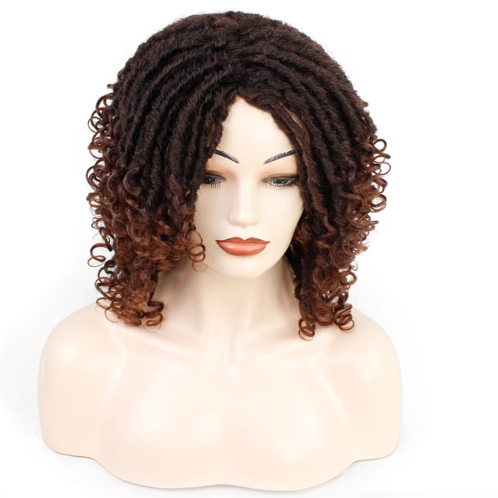 YUNRONG Dreadlock Wig For Black Women 16 inch High Temperature Fiber Dreadlock Ombre Burg Crochet Twist Hair Luxegan