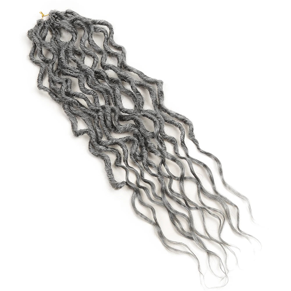 Goddess Locs Wavy Faux Locs Crochet Hair | 16–24 Inch Luxegan