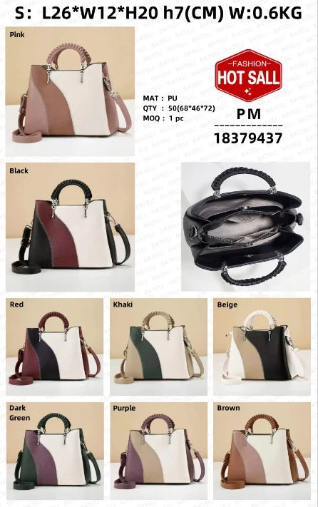 New Trendy Large Capacity Handbag | Versatile Single Shoulder & Crossbody Bag for Women | Premium PU Leather Daily Messenger Bag | Fashionable Class & Work Tote (Model BTL-18379-SLQ) Luxegan