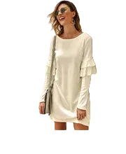Print V-Neck Butterfly Sleeve Ruffle Regular Fit A-Line Mini Dress – Natural Waist, Chiffon, Summer Luxegan