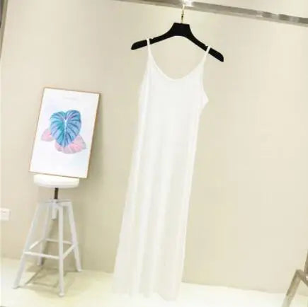 Satin Camisole Slip Dress | O-Neck Spaghetti Strap A-Line Beach & Casual Dress Luxegan