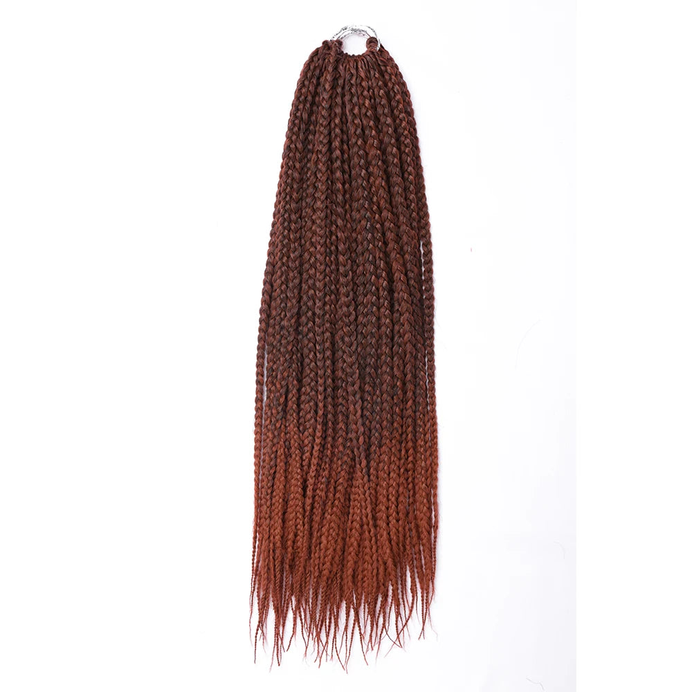 Box Braids Crochet Hair 16 & 20in – Ombre Synthetic Braiding Hair | 7 Colors | 1–9 Pcs Luxegan