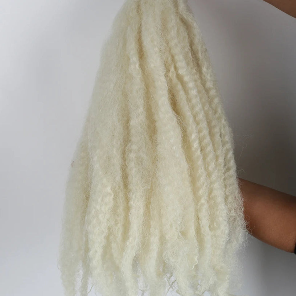 18-Inch Afro Kinky Marley Crochet Braiding Hair - Ombre Synthetic Crochet Braids Hair Extensions - High Temperature Fiber Marley Twist Hair for Protective Styles (30 Strands/Pack, 100g) Luxegan