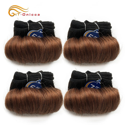 Brazilian Curly Hair 4 Bundles – Short Double Drawn Remy Human Hair Weave (5 5 6 7 Inch) for Black - view 2