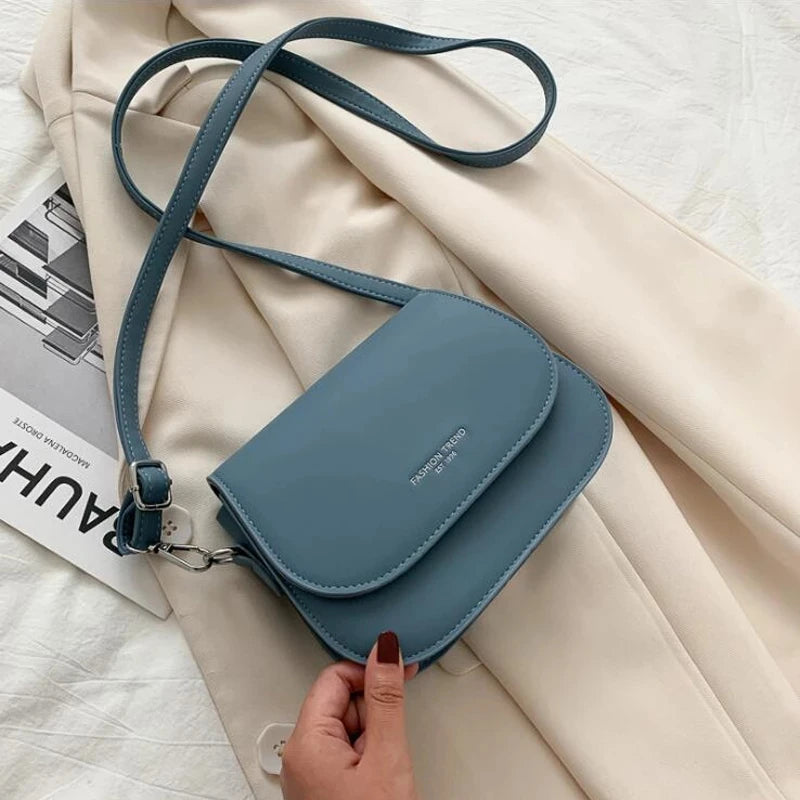 Vintage PU Leather Saddle Bag | Small Handbag with Lettering Luxegan