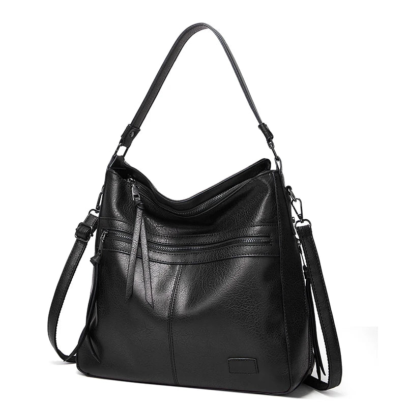 Designer Brand Large Winter Messenger Bag | Women's High-Capacity PU Leather Travel Satchel | Feminine Thread-Pattern Weekend Shoulder Bag (Model HZR-831) Luxegan