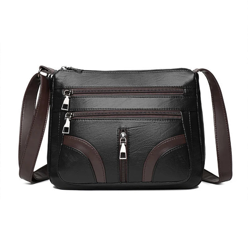 Vintage Shoulder Bag For Women PU Leather Crossbody Bag | Multifunction Messenger Bag Small Square Bag Mommy Handbag sac Luxegan