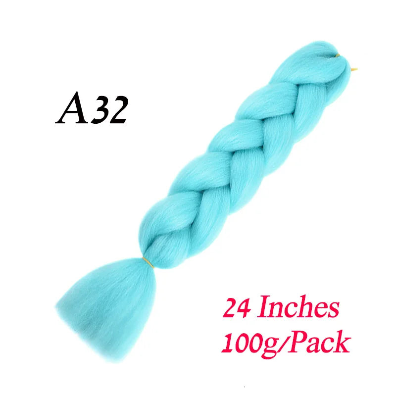 Lihui 24 Inch Pre-Stretched Synthetic Braiding Hair – Kanekalon Jumbo Braid | 100g | 100+ Ombre Colors