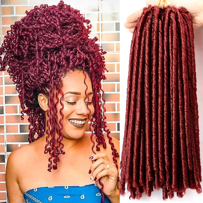 Soft Faux Locs Crochet Hair 14in – Synthetic Braiding Hair | 70g | 7 Colors | 1–9 Pcs Luxegan