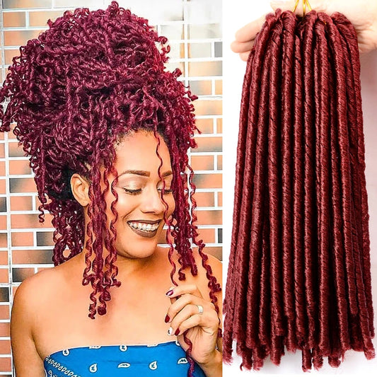 Soft Faux Locs Crochet Hair 14in – Synthetic Braiding Hair | 70g | 7 Colors | 1–9 Pcs Luxegan