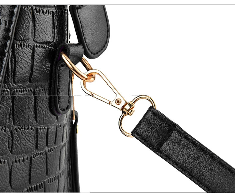 Luxury Crocodile Pattern Handbag for Women | Winter New PU Leather Tassel Shoulder Bag (Brands Design Handle Bag, Lady Purse) Luxegan